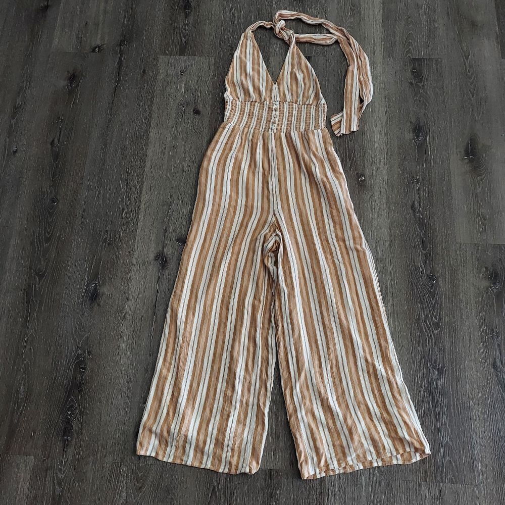 American Eagle Outfitters Women’s Medium Halter Jumpsuit Romper Wide Leg Striped